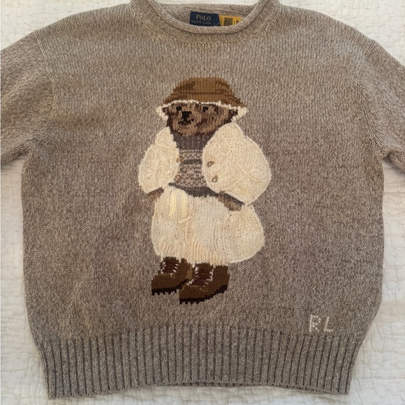 Ralph Lauren Sweaters - Ralph Lauren Men's Gray Sweater with Bear Design